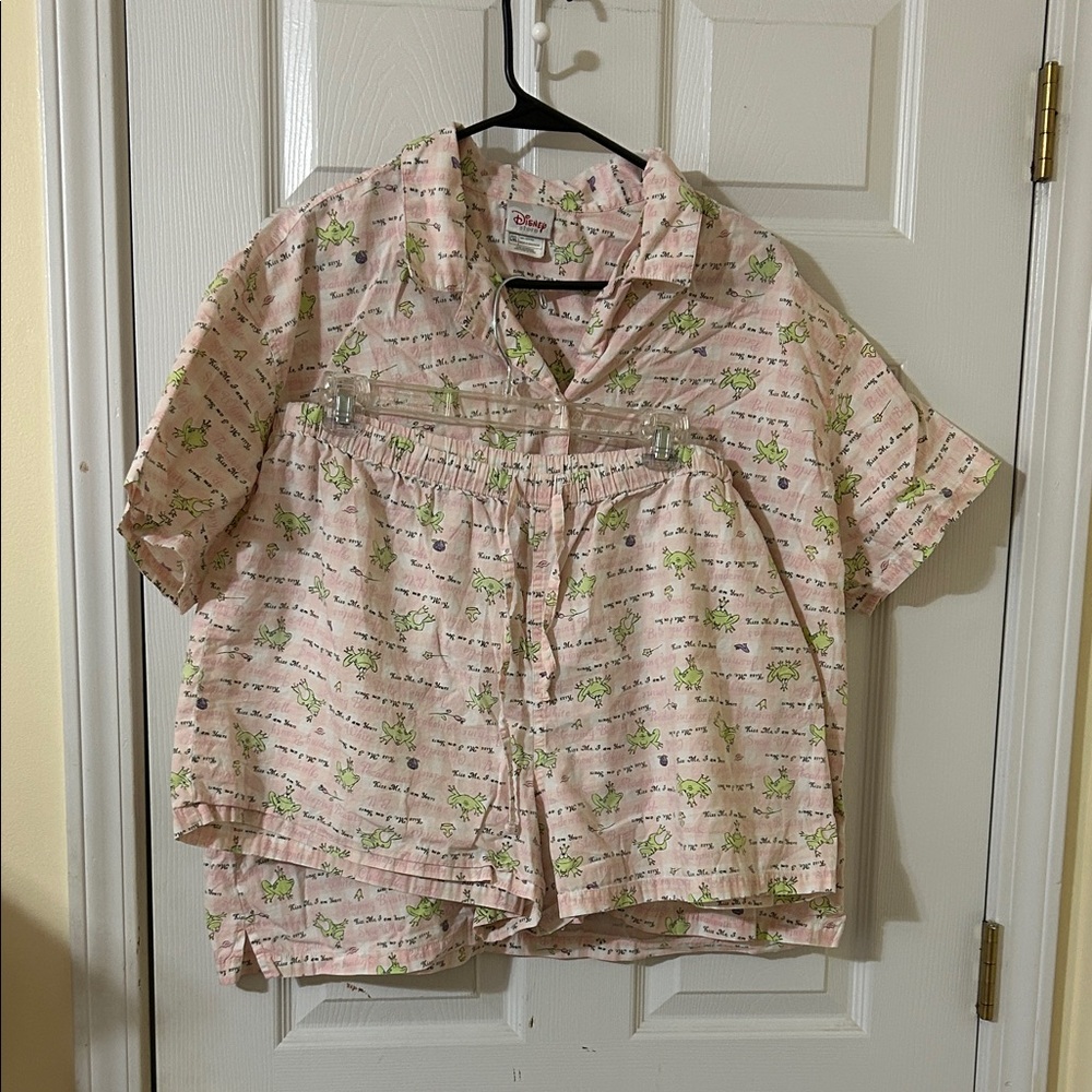 Disney Pink and Green Princess & the Frog Pajama Set